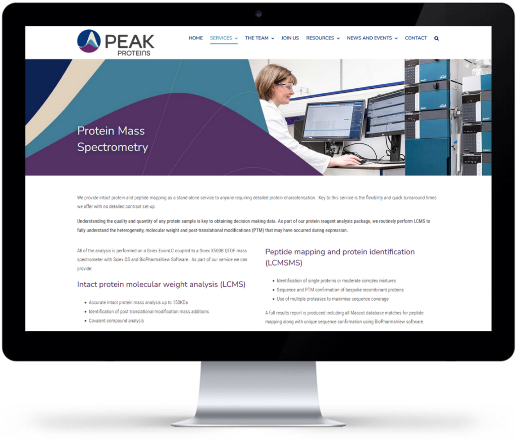 Peak Proteins - Life Science CRO Peak Proteins desktop