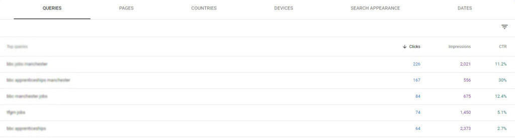 Google Search Console Queries